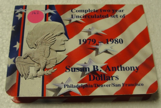 COMPLETE 2-YEAR SET OF SUSAN B. ANTHONY DOLLARS - 1979-1980 D, P, S MINTS