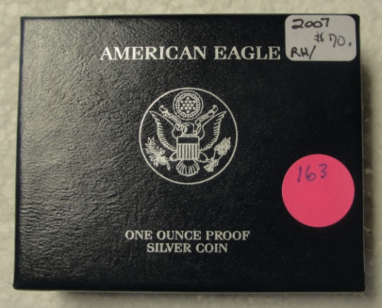2007 SILVER EAGLE PROOF DOLLAR W/BOX