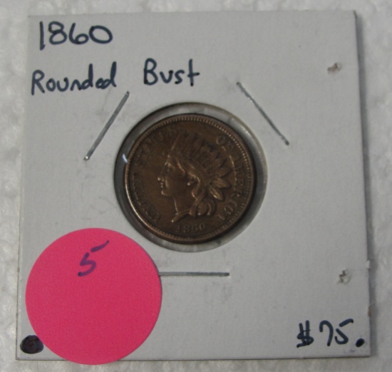 1860 ROUNDED BUST INDIAN HEAD CENT
