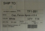 10 SEALED BOXES 4 X 4 INCH VINYL FENCE WHITE APRON CAPS - 10 TIMES MONEY
