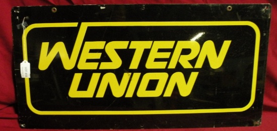 DOUBLE-SIDED TIN WESTERN UNION SIGN