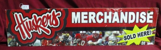DOUBLE-SIDED PLASTIC HUSKERS MERCHANDISE DISPLAY SIGN