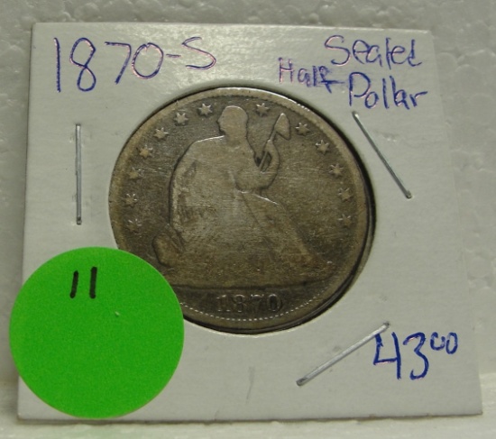 1870-S SEATED LIBERTY HALF DOLLAR