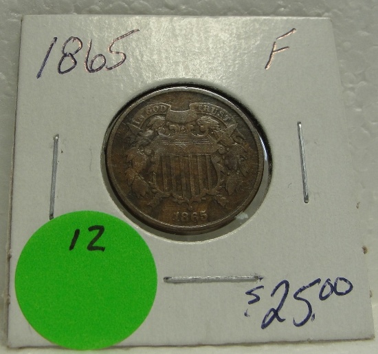 1865 U.S. 2 CENT COIN