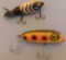 2 VINTAGE WOODEN FISHING LURES