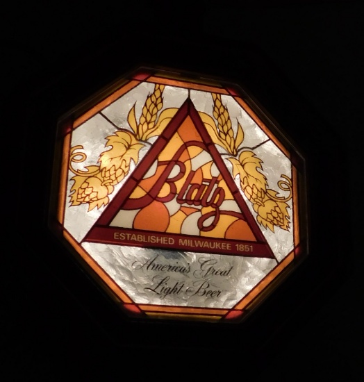 BLATZ BEER PLASTIC LIGHTED SIGN - WORKS
