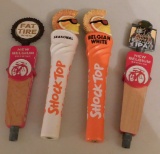 4 ASSORTED BEER KEG TAPS - NEW BELGIUM, 2-SHOCKTOP, FAT TIRE