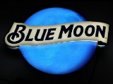 BLUE MOON PLASTIC LIGHTED SIGN - WORKS
