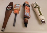 4 ASSORTED BEER KEG TAPS - BUDWEISER, FAT TIRE, CALVERT, GUINNESS