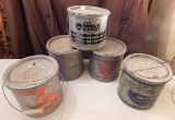 5 VINTAGE MINNOW BUCKETS W/ADVERTISING LOGOS