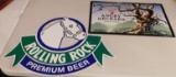 2 TIN TACKER SIGNS - ROLLING ROCK, ANGRY ORCHARD