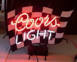 COORS LIGHT RACING FLAG NEON SIGN - WORKS