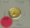 1909 2 1/2 DOLLAR INDIAN HEAD GOLD COIN