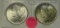 1922, 1923 CHOICE BU SILVER PEACE DOLLARS - 2 TIMES MONEY