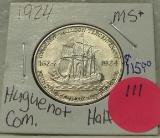 1924 BU COMMEMORATIVE HUGUENOT HALF DOLLAR