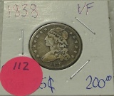 1838 CAPPED BUST QUARTER