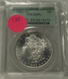 1883-CC MORGAN SILVER DOLLAR - GRADED MS63 DMPL