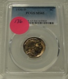 1936-D BUFFALO NICKEL - GRADED MS65