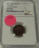 1863 THOMAS WHITE - BUTCHER, NEW YORK TOKEN - GRADED MS62 BN