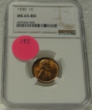 1930 LINCOLN WHEAT CENT - GRADED MS65 RED