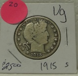 1915-S BARBER HALF DOLLAR