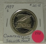 1987-S U.S. CONSTITUTION COMMEMORATIVE SILVER PROOF DOLLAR