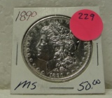 1890 BU MORGAN SILVER DOLLAR