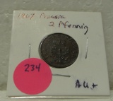 1867 PRUSSIA 2 PFENNIG COIN