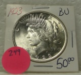 1923 BU SILVER PEACE DOLLAR