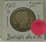1915-S BARBER HALF DOLLAR
