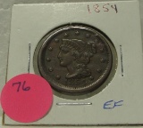 1854 BRAIDED HAIR LARGE CENT