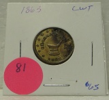 1863 GEORGE B. AMES ADVERTISING TOKEN - BELVIDERE, ILL.