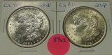 1921, 1921-D CHOICE BU MORGAN SILVER DOLLARS - 2 TIMES MONEY