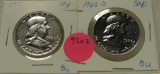 1954, 1963-D BU FRANKLIN HALF DOLLARS - 2 TIMES MONEY