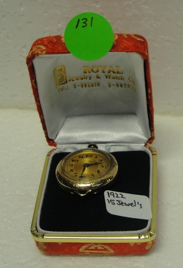 15 JEWEL JEAN LADIES POCKET WATCH W/CASE