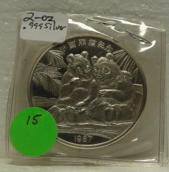 1987 PANDA 2 TROY OUNCE SILVER ROUND