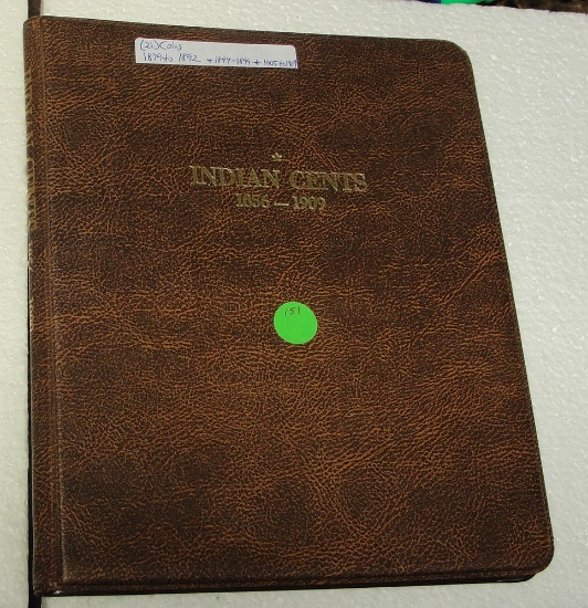 INDIAN CENTS BOOK W/21 COINS - 1879-1909