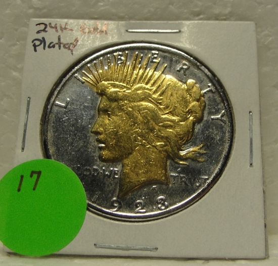 1923-S 24K GOLD PLATED SILVER PEACE DOLLAR