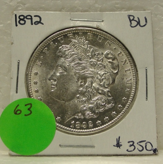 1892 BU MORGAN SILVER DOLLAR