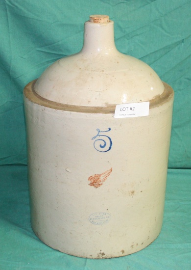 5 GALLON RED WING STONEWARE JUG - WILL NOT SHIP