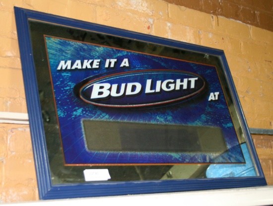 FRAMED BUD LIGHT MIRROR