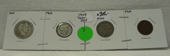 1909 YEAR SET - 4 COINS