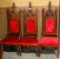 3 WOOD & UPHOLSTERED CATHEDRAL CHAIRS - 3 TIMES MONEY - LOCAL PICKUP