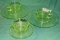 6 PCS. GREEN VASELINE GLASS DISHES