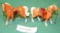 2 CAST METAL HORSE FIGURINES - PIONEER VILLAGE, MINDEN