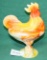COLORFUL SLAG GLASS LIDDED ROOSTER CANDY DISH