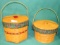 2 LARGE SIGNED, DATED LONGABERGER BASKETS W/LINERS - 2 TIMES MONEY