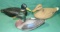 2 VTG. PAPER MACHE, 1 CORK DUCK DECOY