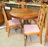 ROUND PEDESTAL DINING TABLE W/4 CHAIRS - LOCAL PICKUP ONLY