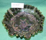 IMPERIAL CARNIVAL GLASS RUFFLED CANDY DISH